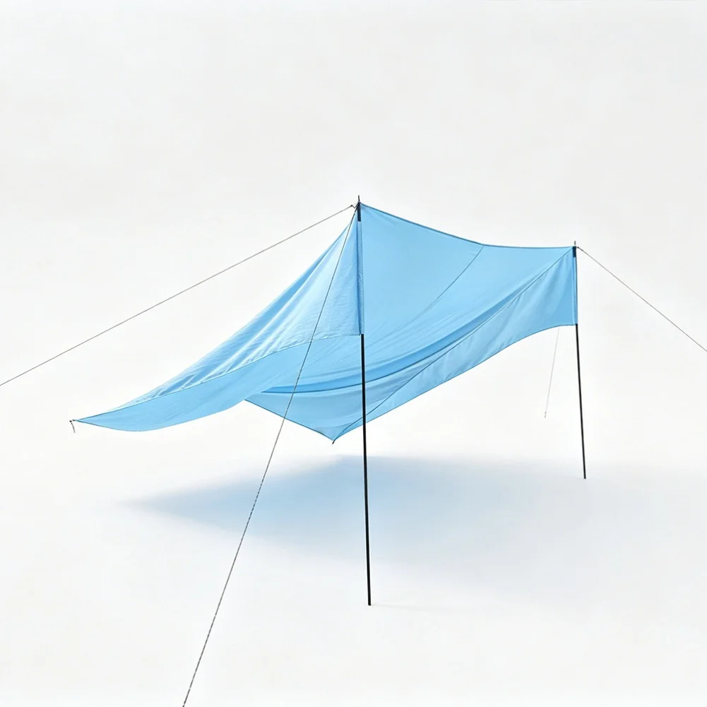 Portable Camping Tarp Square Awning Tent Easy Setup Structure Generous Coverage Area Lightweight Portable Gear