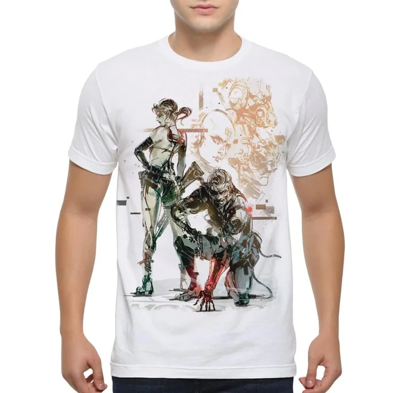 The Phantom Pain Metal Gear Solid Snake Graphic T-shirt Stealth Foxhound Tee Classic Unisex Gamer Apparel Kojima Fan Gift Tops