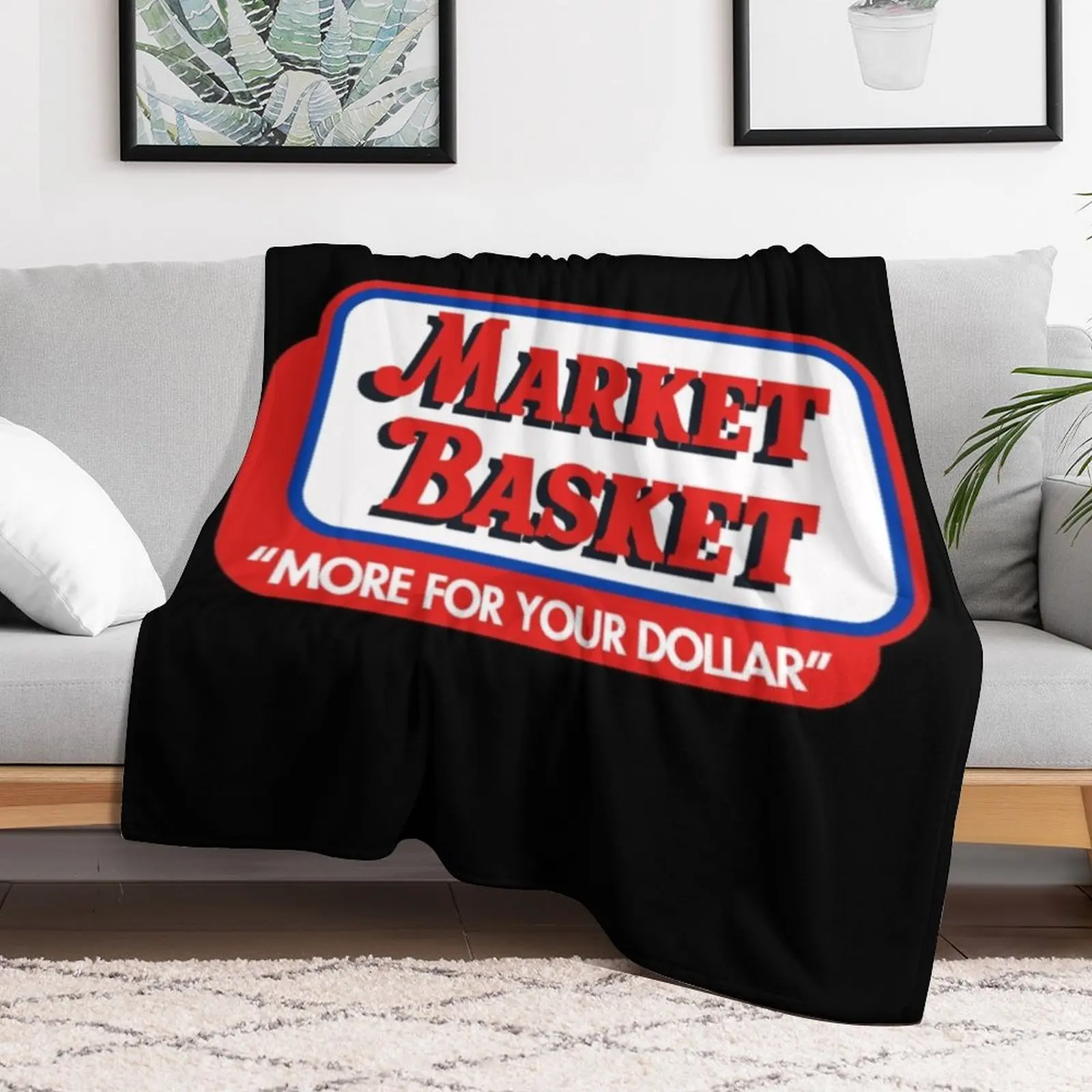 Market Basket Supermarket Throw Blanket Soft Warm Blanket Gift for Grandparents