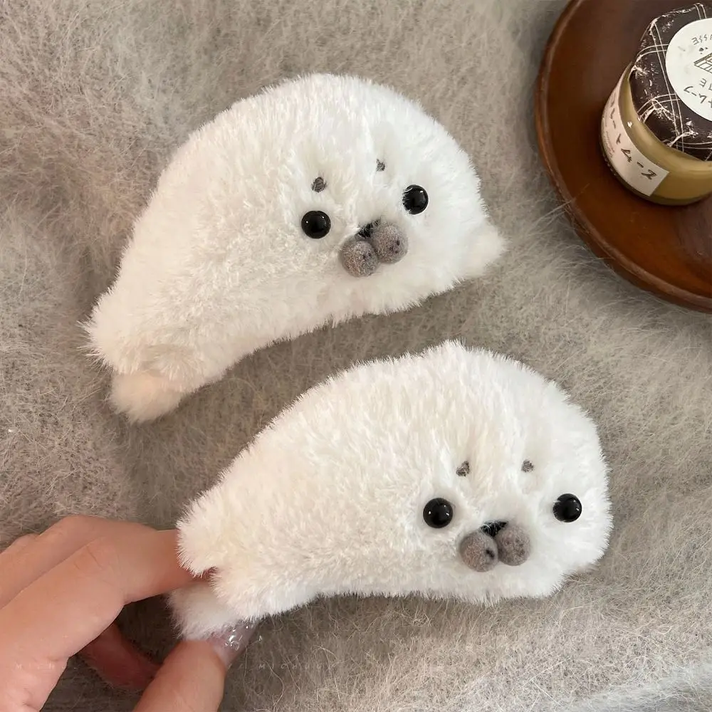 

Модная заколка для волос в виде животных: белая плюшевая заколка-краб, милая заколка-акула в корейском стиле, аксессуары для волос