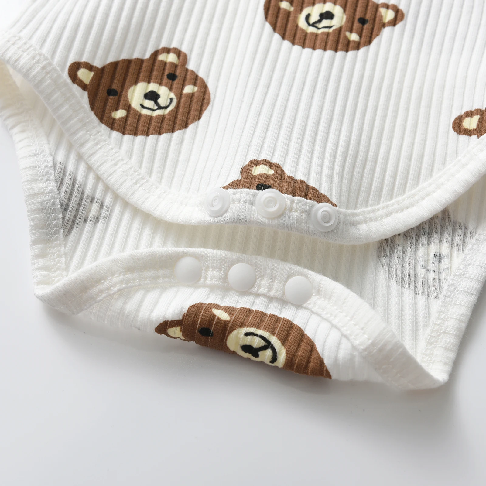 Casual Newborn infant Baby Boy Clothes Set Knitted Long Sleeve Bear Printed Bodysuit Top and Pants Spring Autumn Outfit for Boys