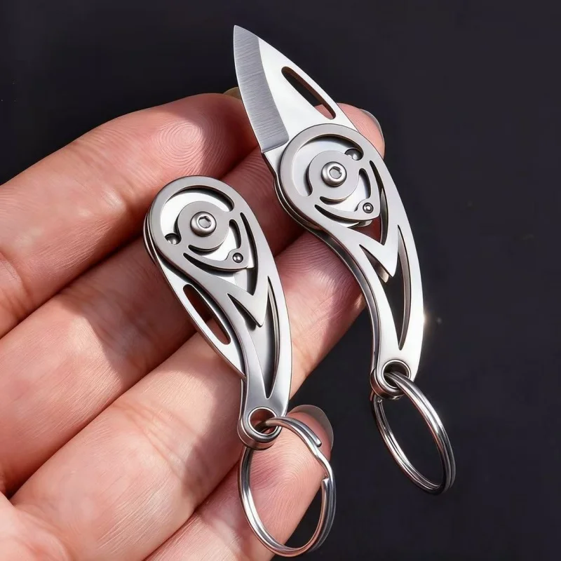 Mini EDC Titanium Alloy Knife - Stainless Steel Folding Sharp Cutting Tool - Keychain Pendant Accessory - Packing Tool for Gifts
