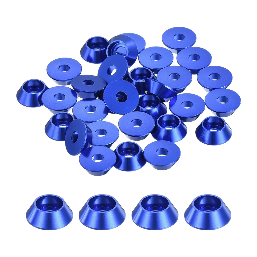 50pcs M2 M2.5 M3 M4 M5 M6 M8 Colorful Conical Aluminum Alloy Washers For DIN912 Screw Bolt Aluminium Spacers Gasket DIY Fastener