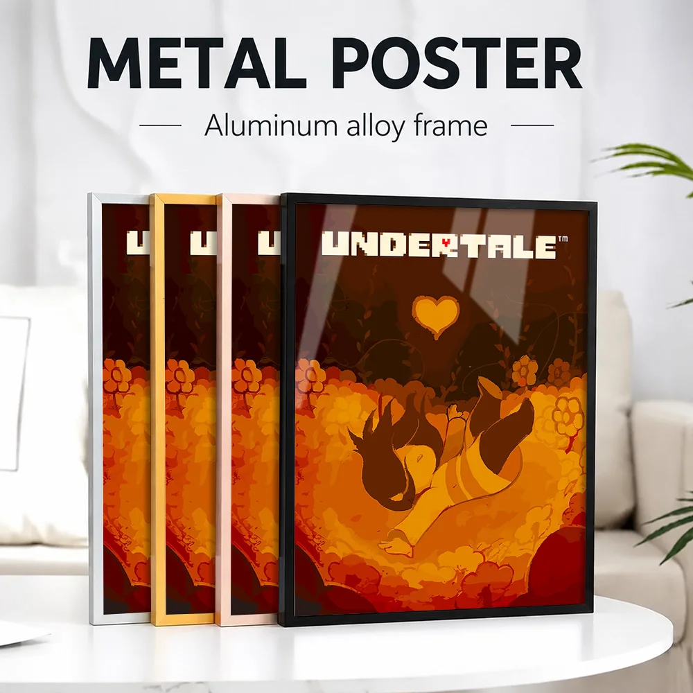 Undertale Game Cover Framed Metal Poster Personalized Photo Heroic Quest Style Wall Art For Bedroom And Study Fantasy Fan Gift
