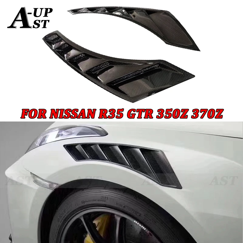 

Carbon Fiber Car Fender Vent Trim For Nissan R35 GTR 350Z 370Z Z33 Z34 Side Air Vent Outlet Splitter Cover Body Kits