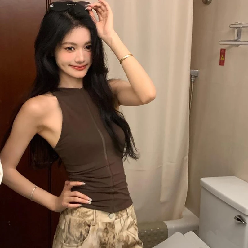 

Летняя мода сексуальный сетчатый лоскутный тонкий жилет без рукавов с круглым вырезом для женщин