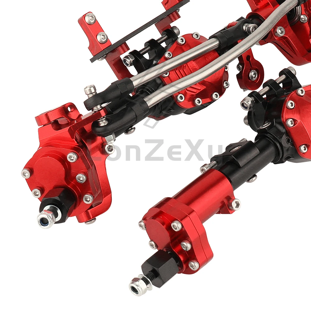 Aluminum Alloy Complete Front Rear Portal Axle for Axial SCX10 II AX90060 90046 90047 1/10 RC Crawler Truck Metal Upraded Parts