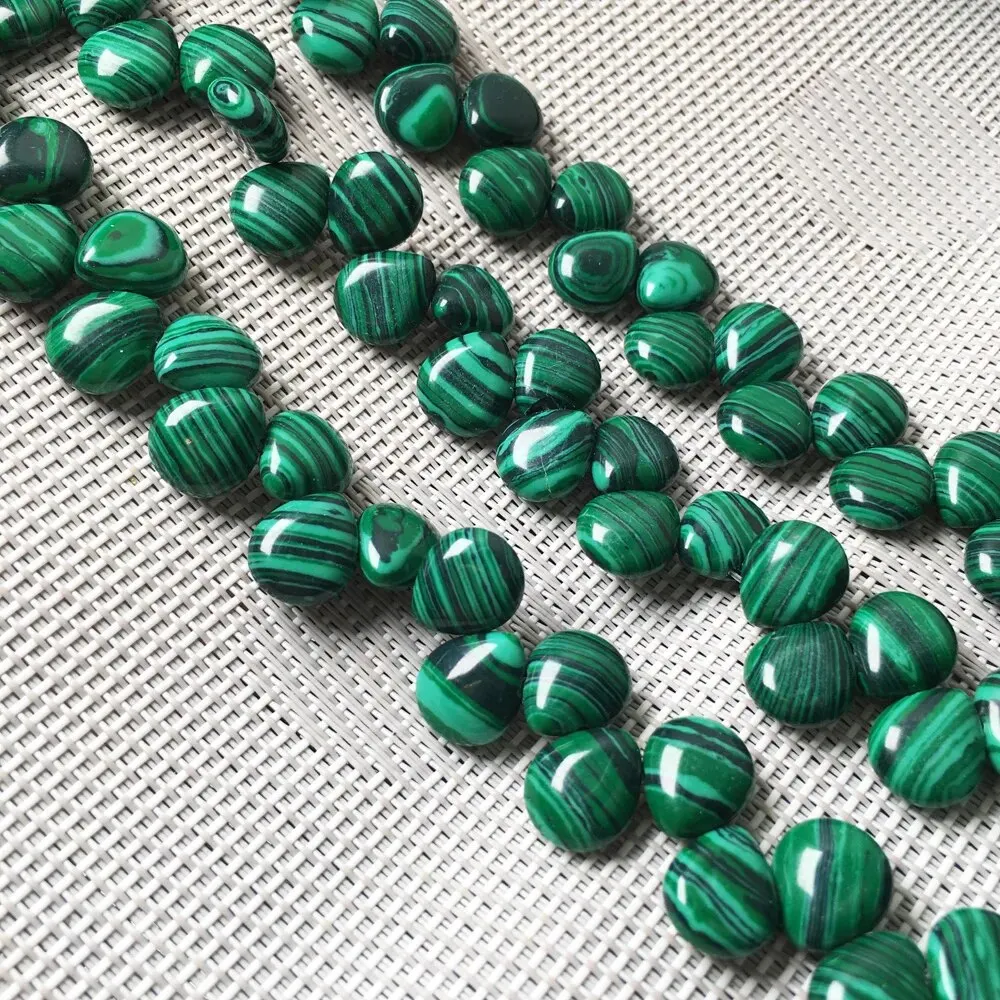 10x12mm Cross-hole Teardrop Shape Loose Bead Tiger Eye Malachite Spacer Beads for Jewelry Making DIY Necklace Bracelet Accessory