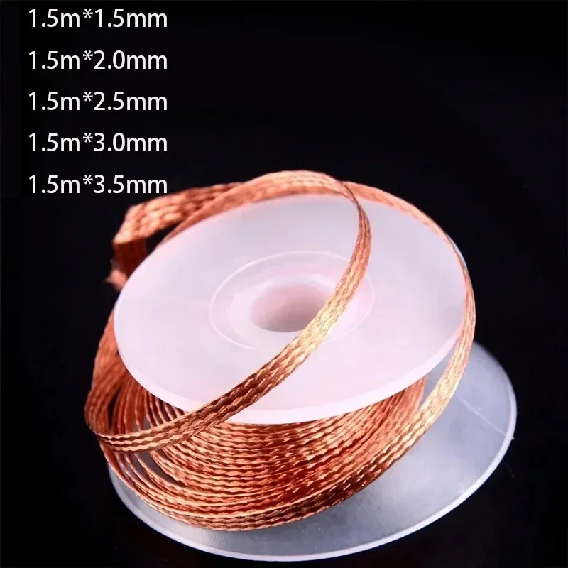 1.5/3M Length Welding Wires Desoldering Mesh Braid Tape Copper Welding Point Solder Remover Wire Repair Tool for Soldering Flux