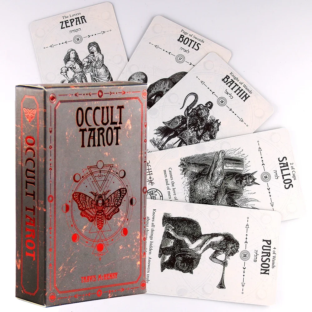 Juego de cartas de adivinación Occult Tarot, baraja de cartas de oráculo, juego de cartas de fiesta familiar, tablero monocónico, juguete de grises mágicos antiguos, 78