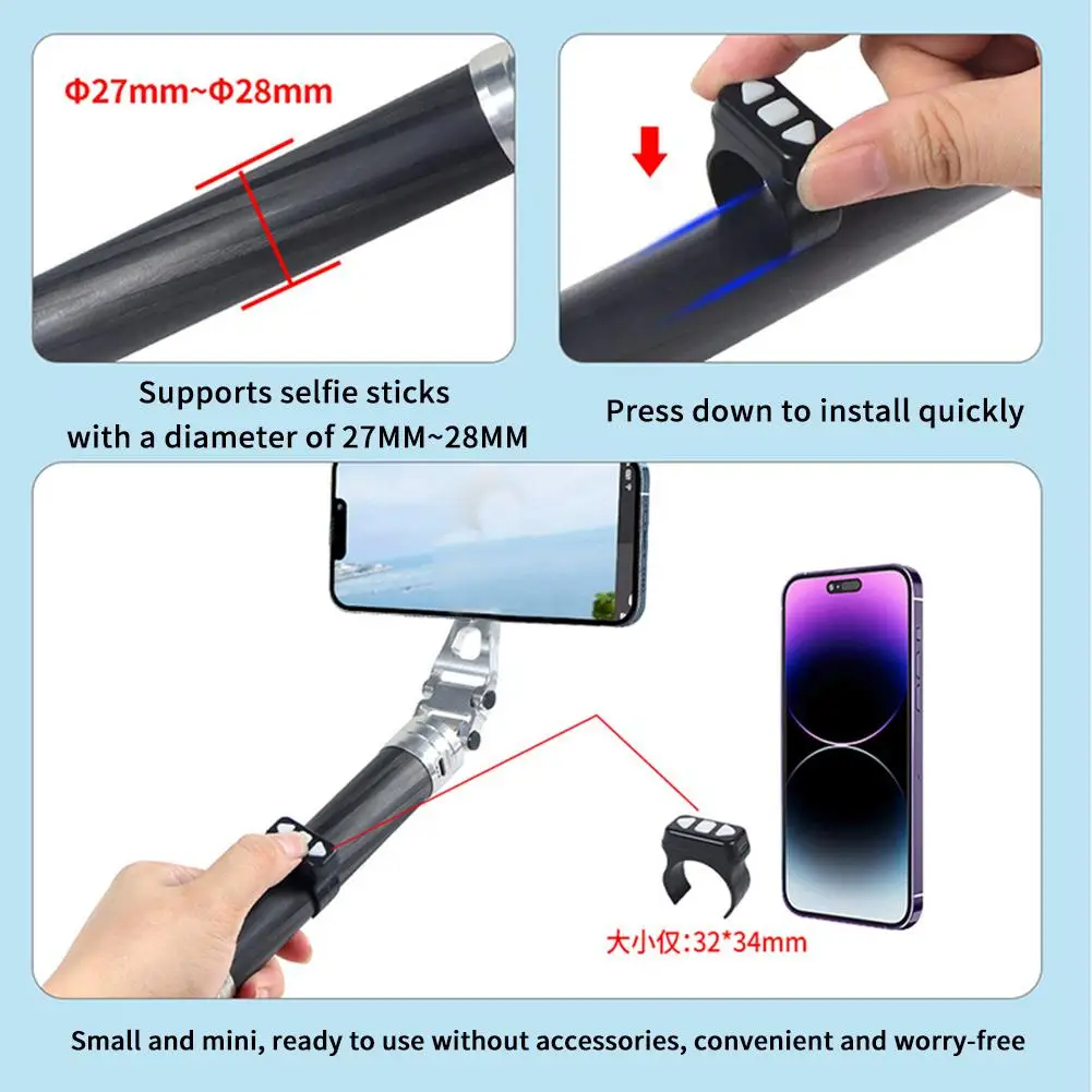 Kontroler kamery Bluetooth do telefonu komórkowego Selfie Stick Camera Tube Clip Shutter Snap Photo Up And Down Page Click Like Remote