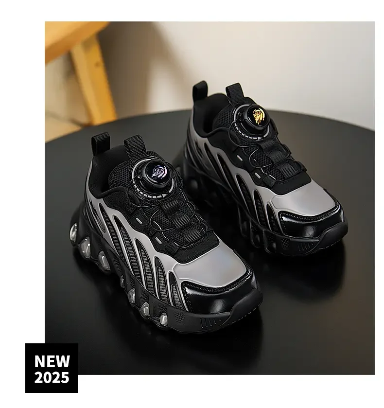 Boys Minimalist All Match Basketball Footwear Plain Fashion Shock Absorbing Insole Non Slip Rubber Sole School Training Sneakers