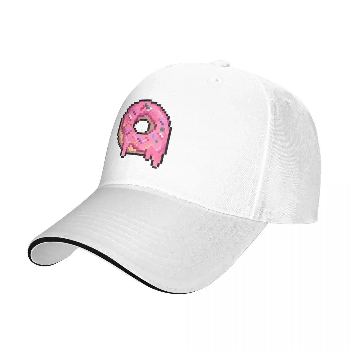 Drippy Pink Frosted Sprinkled Pixel Donut Cap Baseball Cap Luxury cap Adjustable men hats Women's Streetwear