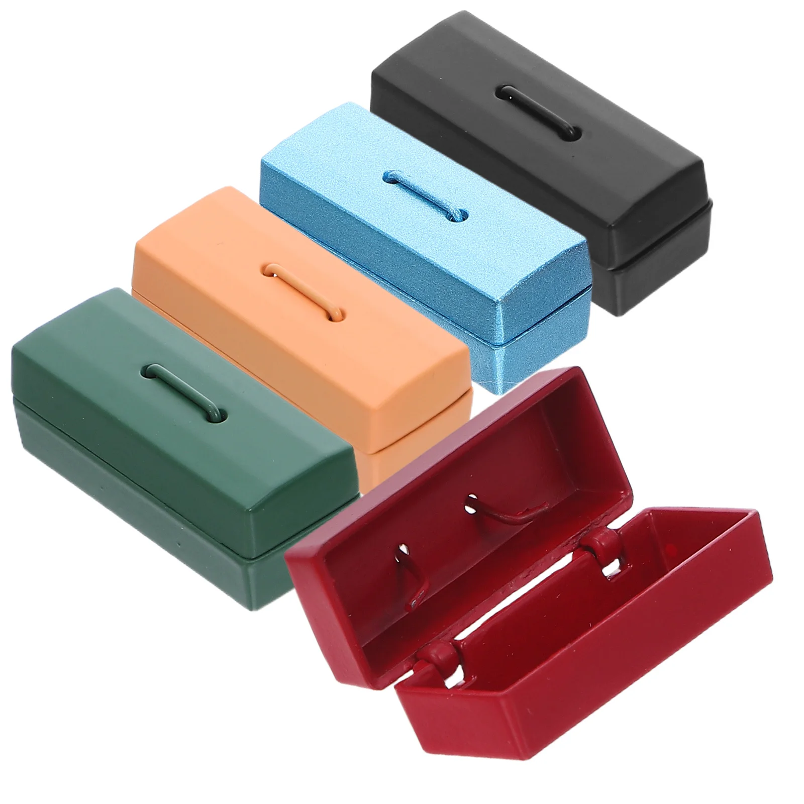 

5Pcs Miniature Tool Box Mini Metal Toolbox Chest for Mini House Scenes Craft Making Storage Organizer Decorative Tiny Box