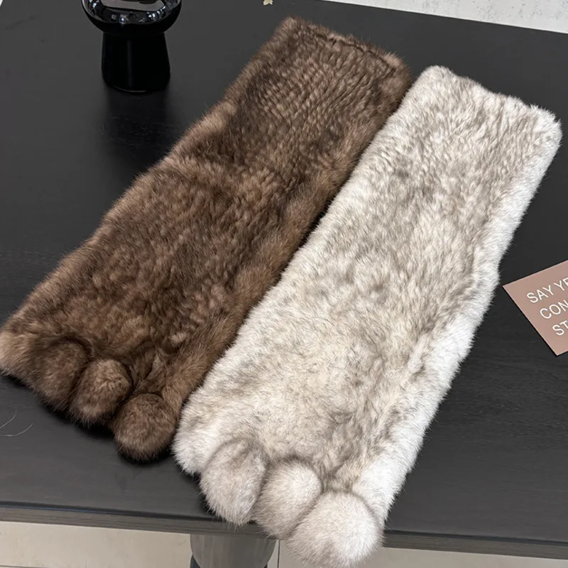 Real Rex Rabbit Fur Scarf For Women Winter Thickened Warm Plush Ball Fur Scarf Furry Fur Real Fur Collar Neck Warmer Ring Scarf