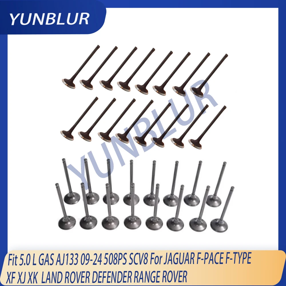508PS 32pcs Intake & Exhaust Valve Set Kit Fit 5.0 L GAS AJ133 09-24 SCV8 For JAGUAR F-PACE XF LAND ROVER DEFENDER RANGE ROVER