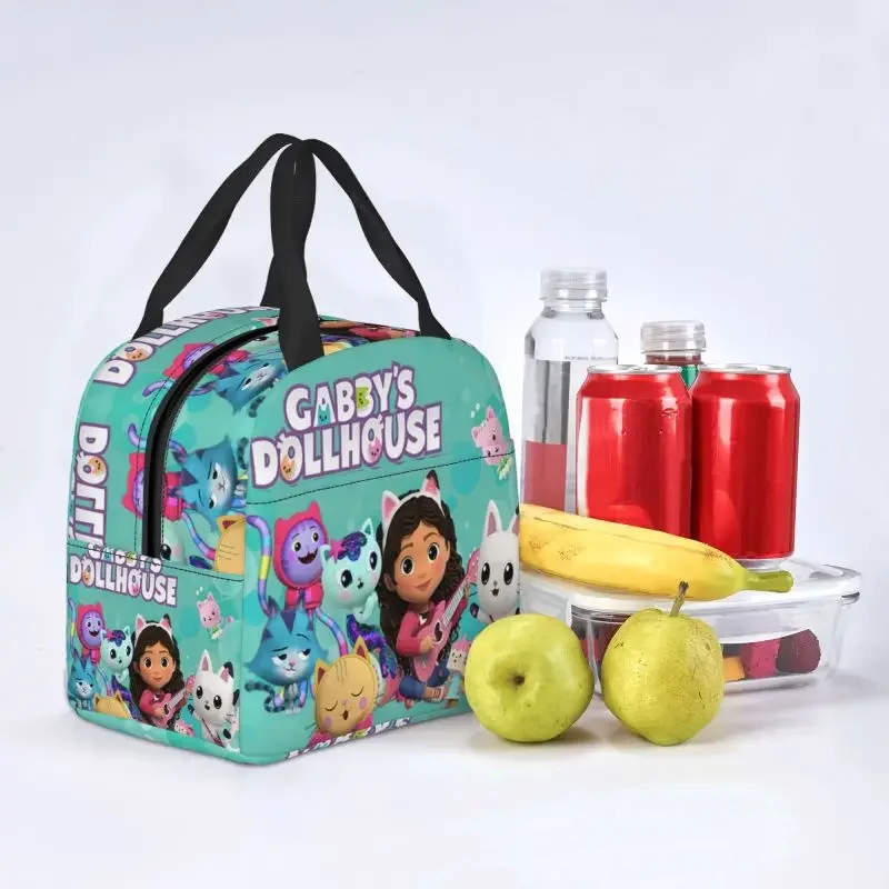 Custom Gabbys Dollhouse Lunch Bag Men Women Cartoon Mermaid Thermal Cooler Insulated Lunch Boxes for Student School