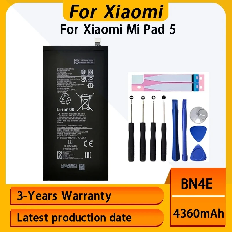 NEW 100% 4360mAh BN4E Replacement Battery For Xiaomi Mi Pad 5 Pad5 Tablet Battery Batteries Bateria Batterij+Tools