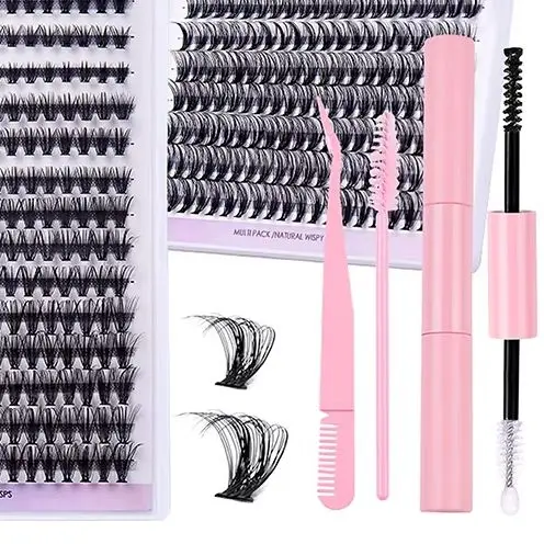 

Набор для наращивания ресниц своими руками, 280 шт., кластер D Curl, 8-16 мм, смешанные кластеры для ресниц с прокладкой ресниц и уплотнением и приложением для ресниц