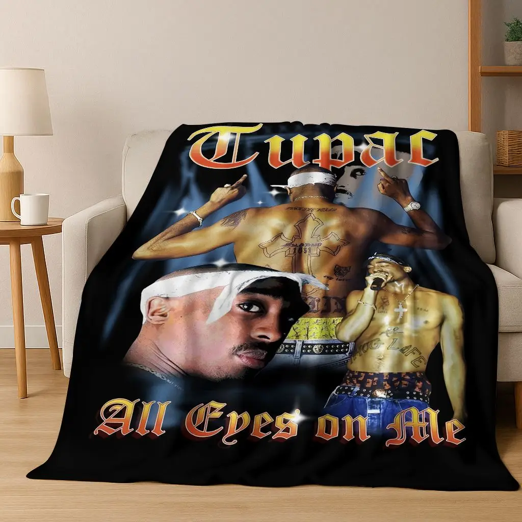توباك 2pac مغني الراب ايمينيم الهيب هوب الراب الله الفن الفانيلا بطانية ، دافئ لينة رمي بطانية للمنزل غرفة نوم غطاء أريكة تتحول لسرير الاطفال هدية