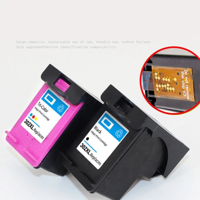 302XL خرطوشة حبر أسود ولون لطابعة 4520 4527 4524 4523 OfficeJet 3835 خرطوشة حبر مُعاد تصنيعها