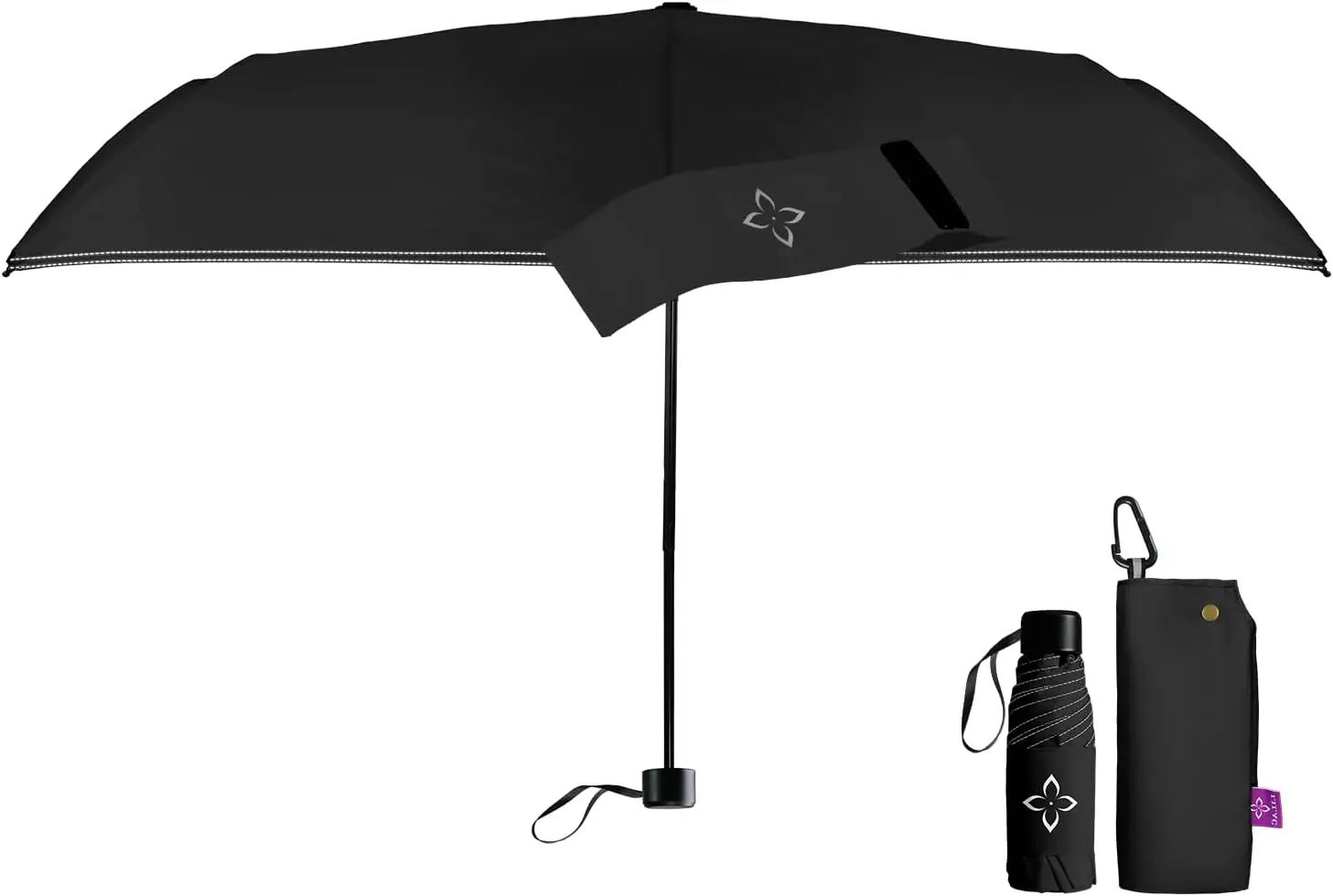 

Travel Mini Umbrella Compact Small & Portable, Windproof umbrellas for rain with Quickdraw sleeve for Backpack, Durable Easy