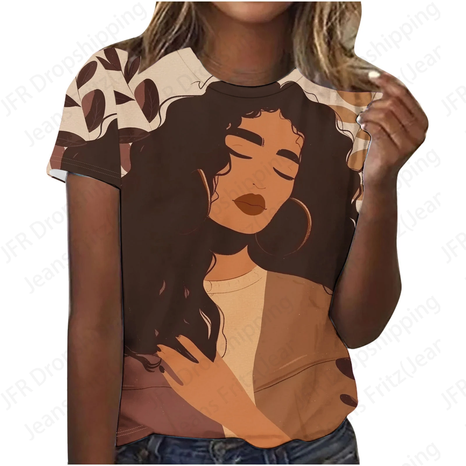 Sexy Africa Women T Shirt Face 3d Print T-shirt Women Fashion T-shirts Female Top Tees Graphic T Shirt Black Camiseta Large Size