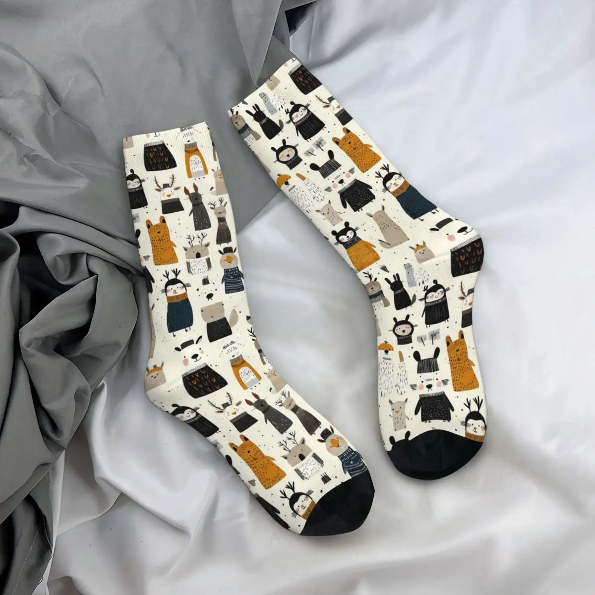 

All Seasons Crew Stockings Cartoon Animal Amusement Park Socks Harajuku Long Socks for Men Women Valentine's Day Gifts