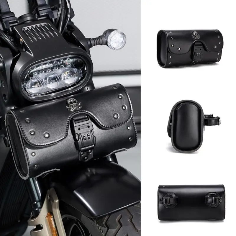 G7NA Motorrad-Vorderradgabel-Organizer, Anti-Diebstahl-Kombinationsschloss, gepolsterte Werkzeugtasche – Detail 3