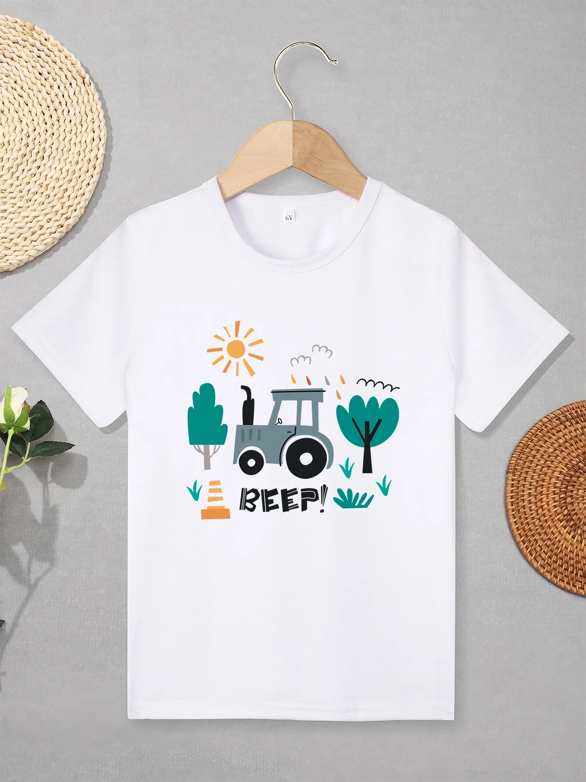 Summer Outdoor Casual Kids Clothes Cartoon Pattern Cute Boy and Girl T-shirt 3 TO 7 Years Toddler Shirt Cozy Soft Fabric Tops