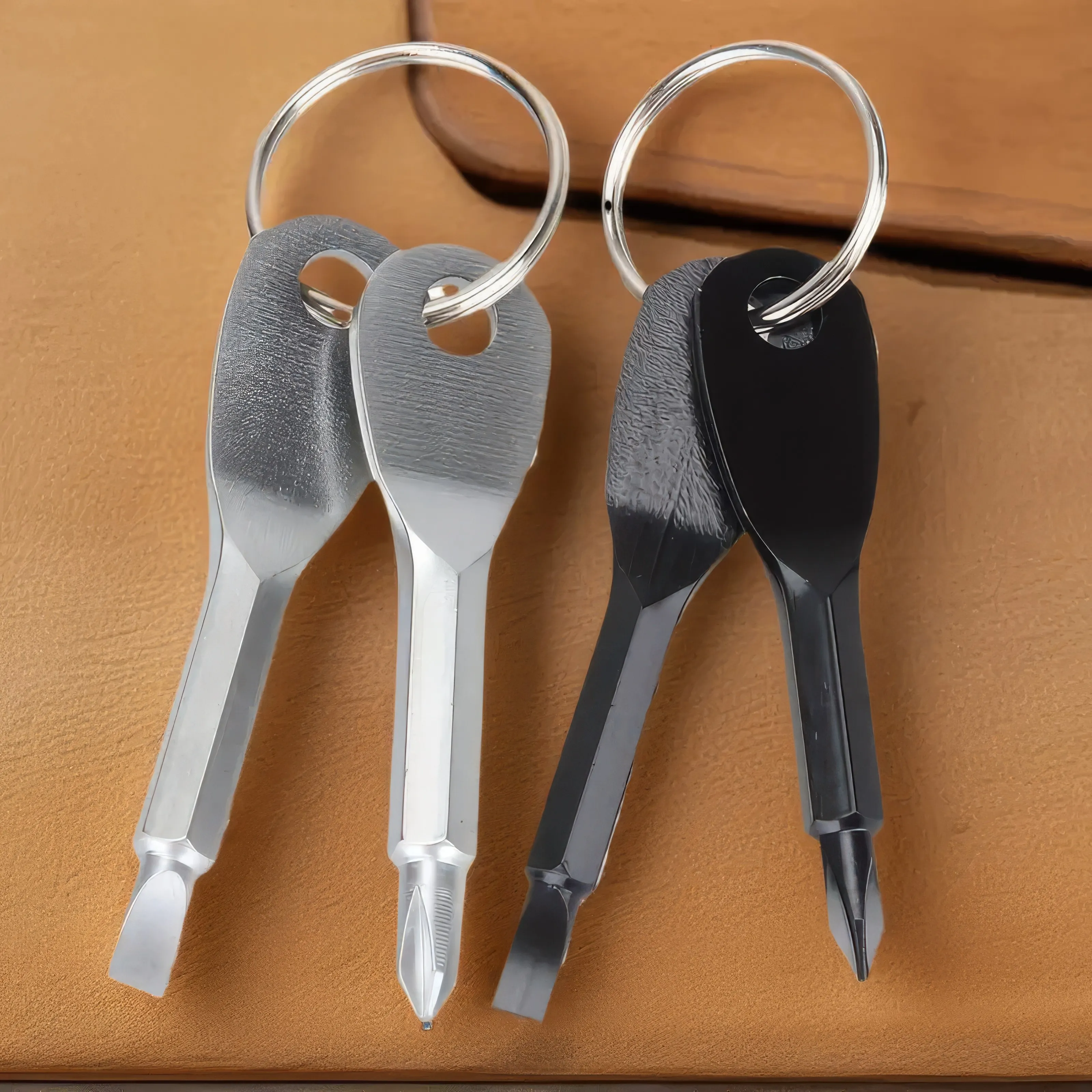 2Pcs Keychain Screwdriver Tool, Mini Screwdrivers for Bike Car Home Repair