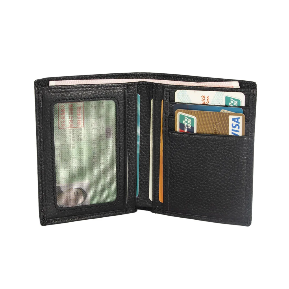 Wallet for Men Slim Genuine Leather Small Thin Men's Wallet Credit Card Holder Slots Short Bifold Horizontal and Vertical Wallet