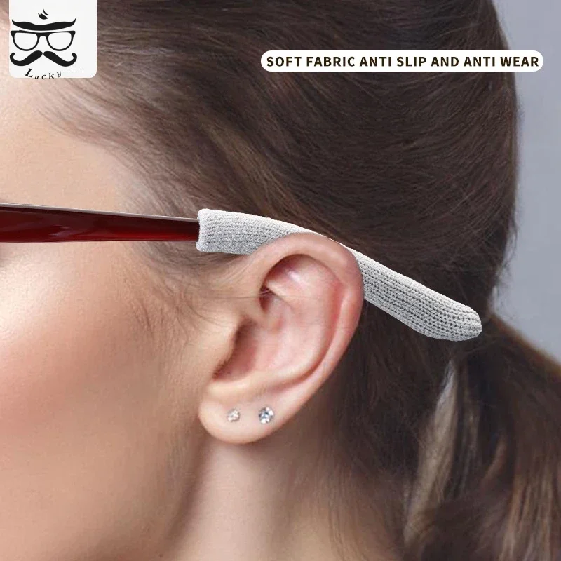 1Pair Slot Cover Glasses Leg Anti Slip Slim Hole Eyeglass Holder Sleeve Non-Slip Knitting Ear Hooks Glasses Anti Drop Foot Cover