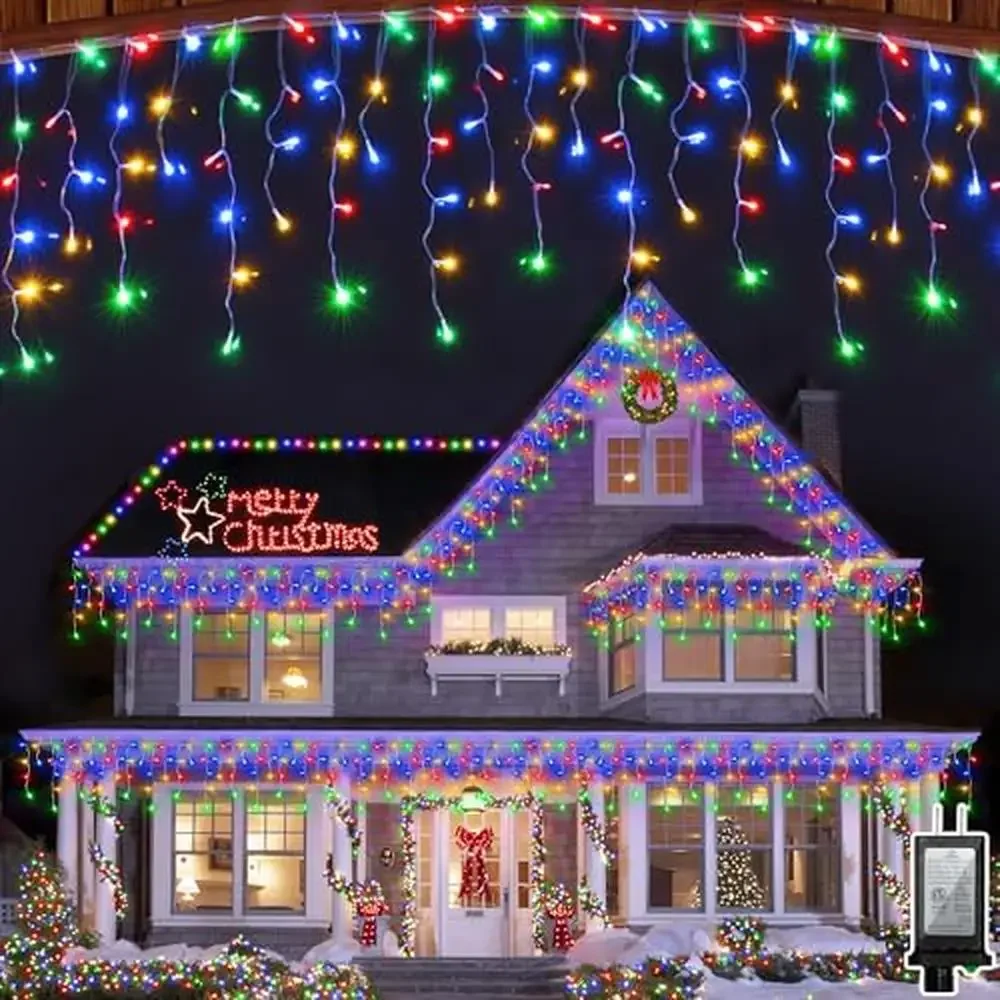 LED Curtain Lights 1620 LEDs 164ft with 360 Drops 8 Modes Timer Memory Waterproof Outdoor Hanging Fairy Christmas Lights Ideal