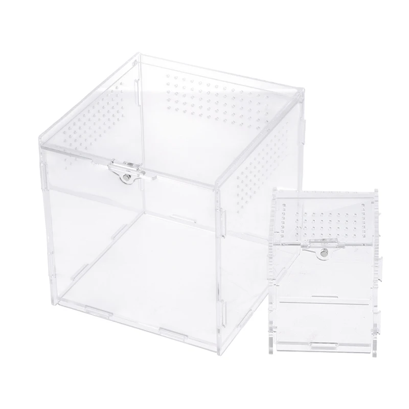Acrylic Transparent Reptile Breeding Box Terrarium Habitat Insect Spider Lizard Scorpion Feeding Cage Arboreal Enclosure Case