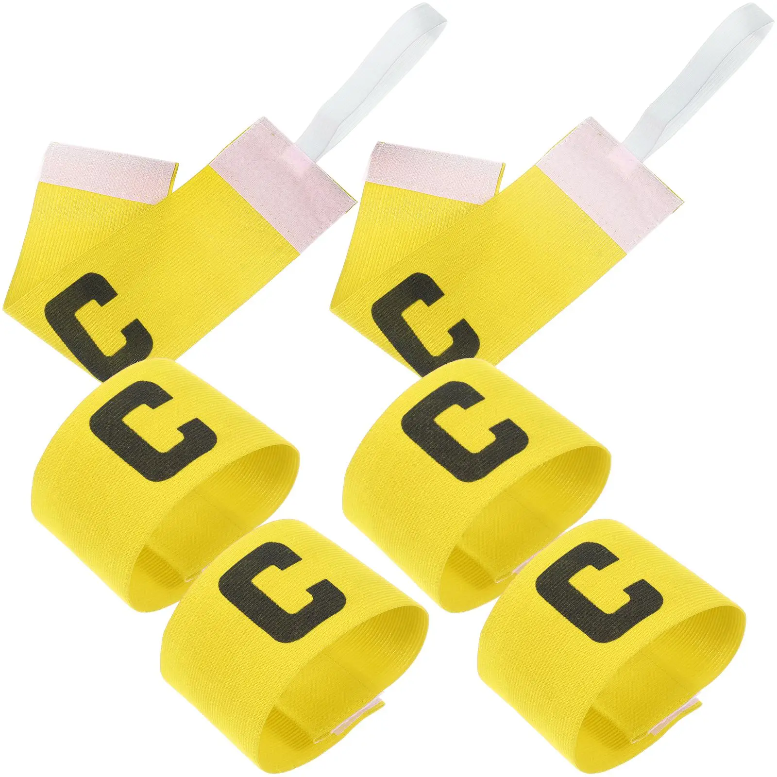 6pcs Captain Durable Nylon Soccer Team Football Captain Armb Wear Resistant Sports Arm Football C Word Mark Adjustable