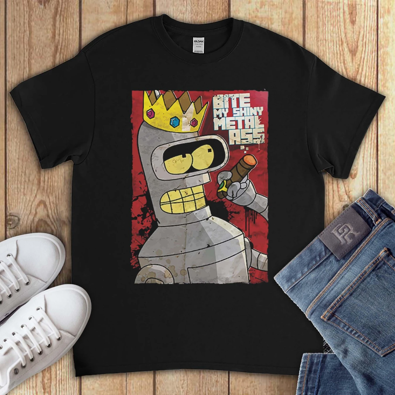 Bender Bite My Metal Ass divertido Futurama dibujos animados adulto natación regalo camiseta cuello en V sudadera con capucha camiseta sin mangas para hombres mujeres niños