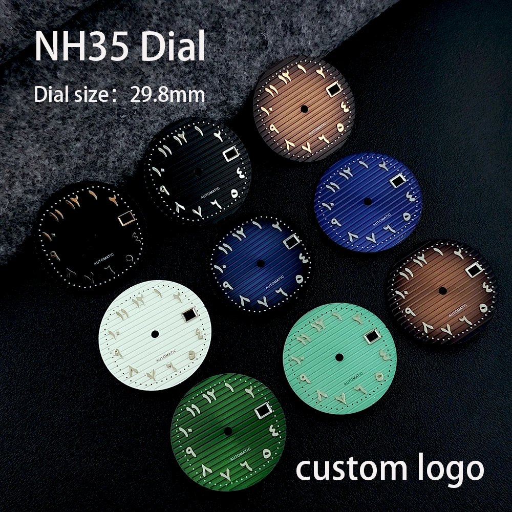 Nh35 dial logotipo personalizado relógio masculino sem mostrador luminoso adequado para acessórios de relógio de movimento nh35