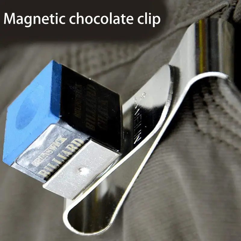 Magnetic Chalk Holder With Clip Snooker Chalk Clip Supply Stainless Steel Cue Chalk Clip Snooker Billiards Chalk Holder Pool Cue image 3