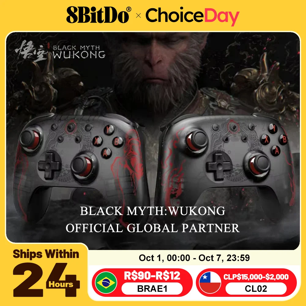 8bitdo mito preto wukong gamepads pc final 2c controlador de jogos windows 10 11 vapor raspberry pi android joystick efeito hall