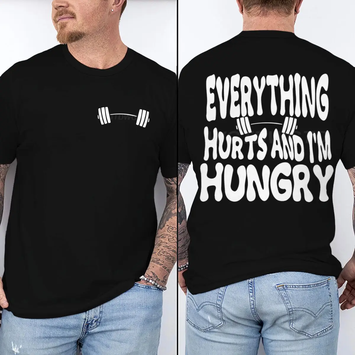 Vintage Dumbbell Funny Gym Graphic T Shirts Men Women 