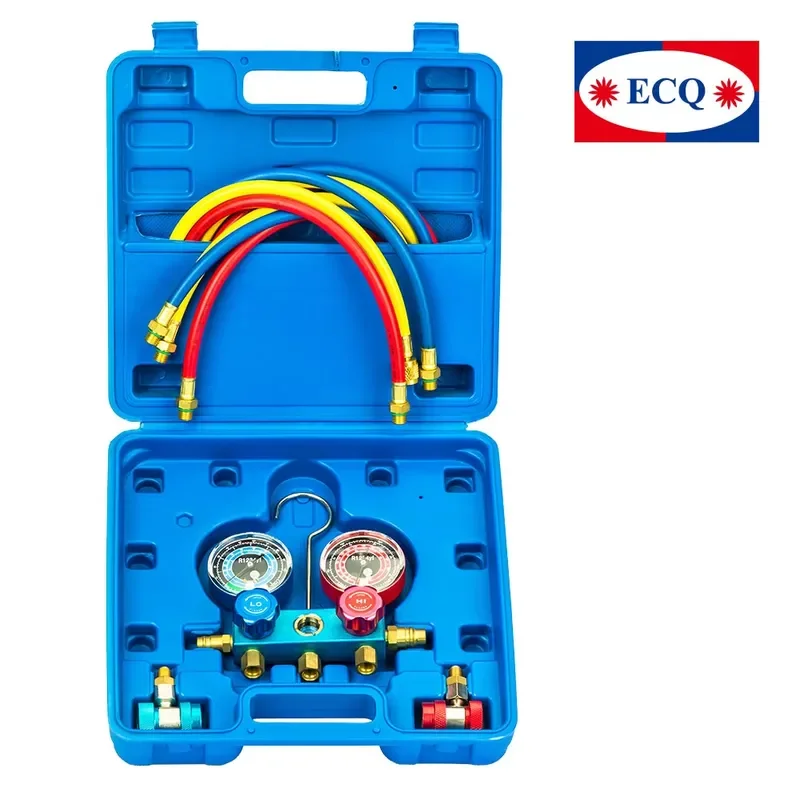 ECQ CT-260G R1234YF Refrigeration Manifold Gauge Set Pressure Gauge With 150cm Charging Hose