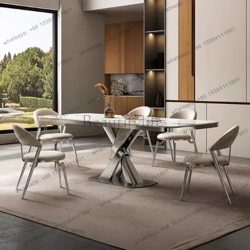 Irregular Nordic Dining Table European Italian Luxury Modern Dining Table Rectangular Design Mesas