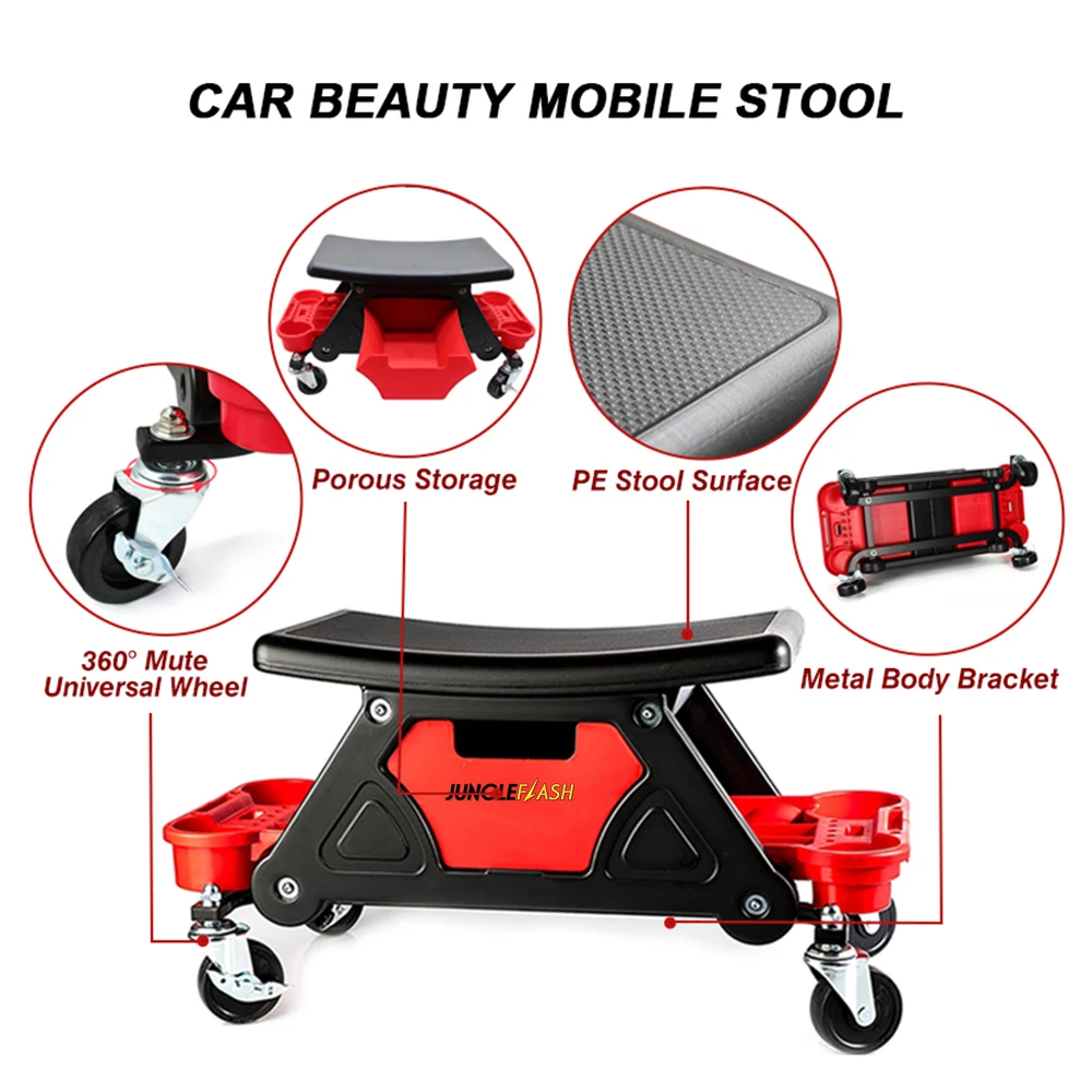 Mechanic Stool Heavy Duty Roller Mechanics Seat Rolling Workbench Creeper Seat with Wheels Automotive Car Care Accessories