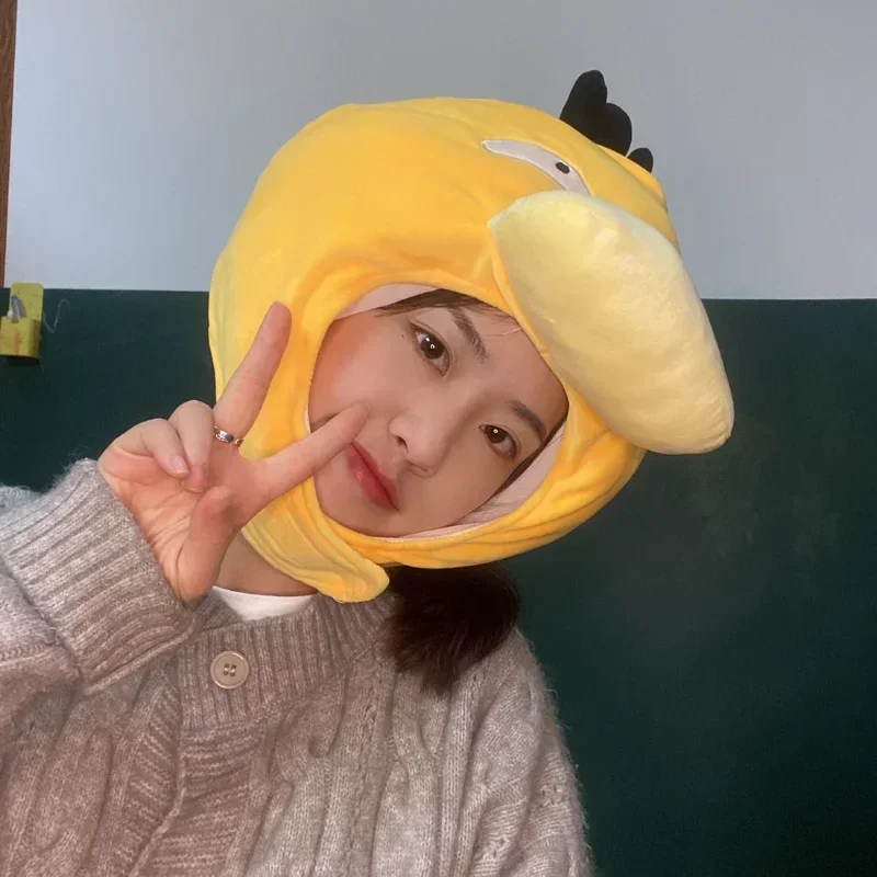 Pokemon Cartoon Plush Soft Headwear Cosplay Party Funny Psyduck Hat Cap Headdress Photo Performance Prop Children Birthday Gifts