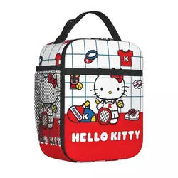 Hello Kitty Tennis Day Insulated Lunch Bag High Capacity Lunch Container Cooler Bag Lunch Box Tote School Outdoor Men Women