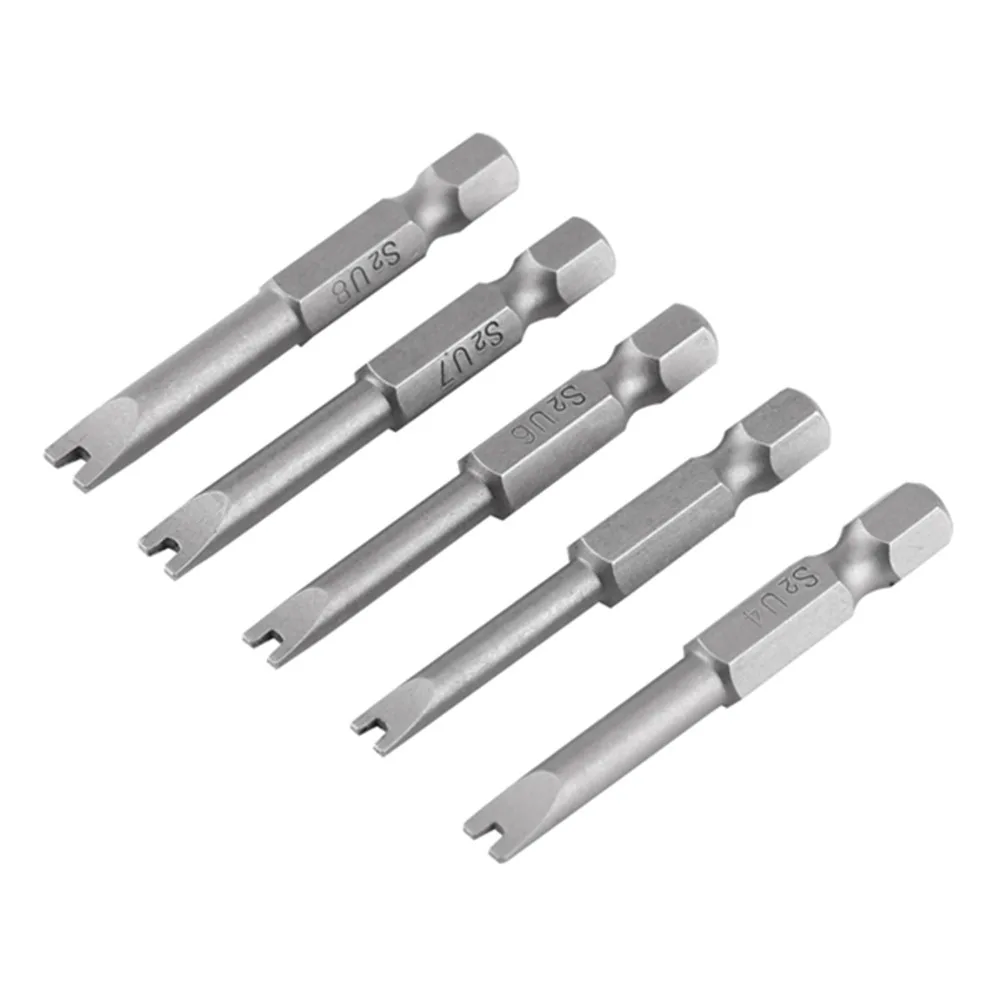 

5 PCS 1/4 Inch Hex Shank U Shape Screwdriver Bits 50mm Length S2 Alloy Steel , U Shape Magnetic Bits U4 U5 U6 U7 U8 Magnetic