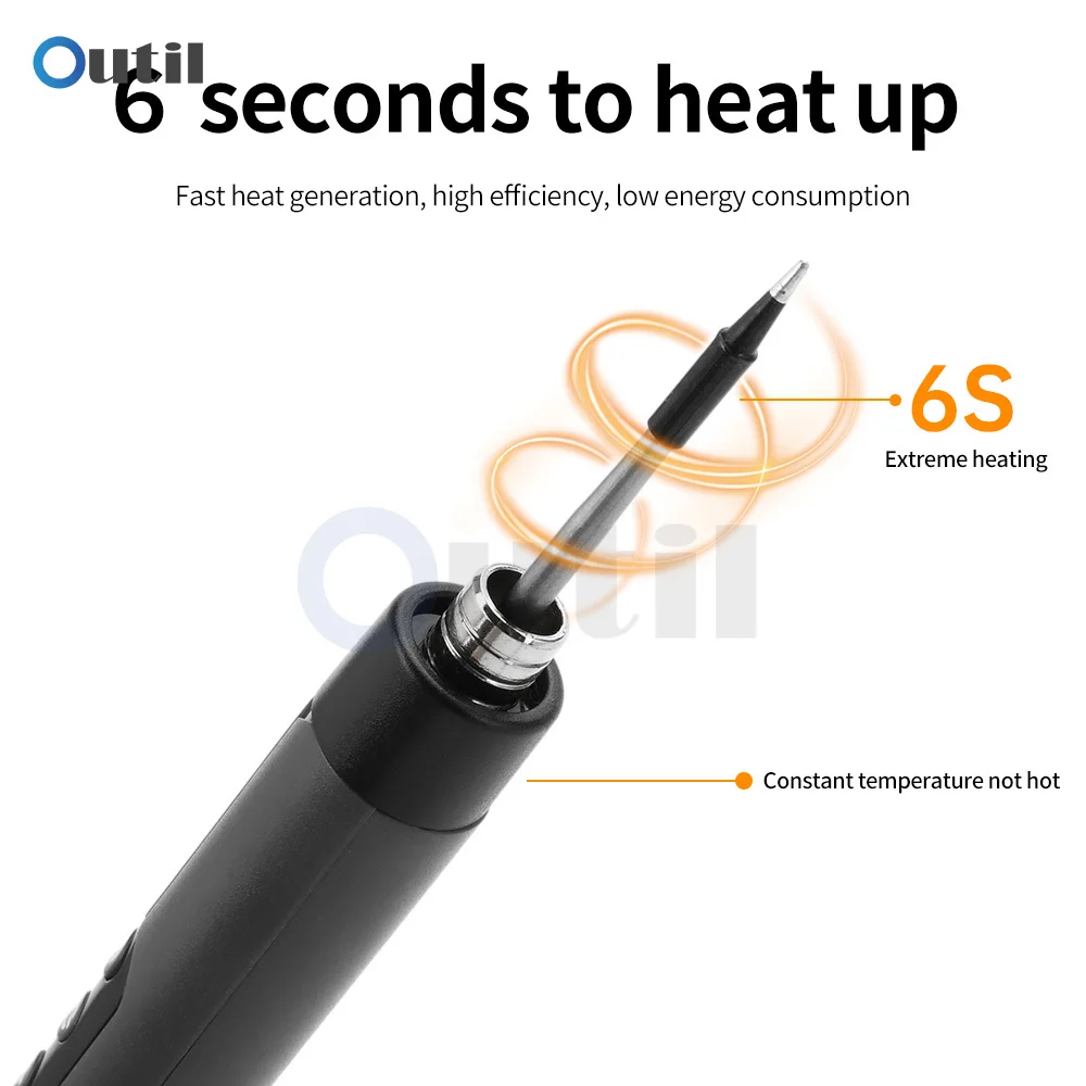 1 Set of Portable Electric Soldering Iron with Internal Heating USB Charging Digital Display Electric Soldering Iron Set