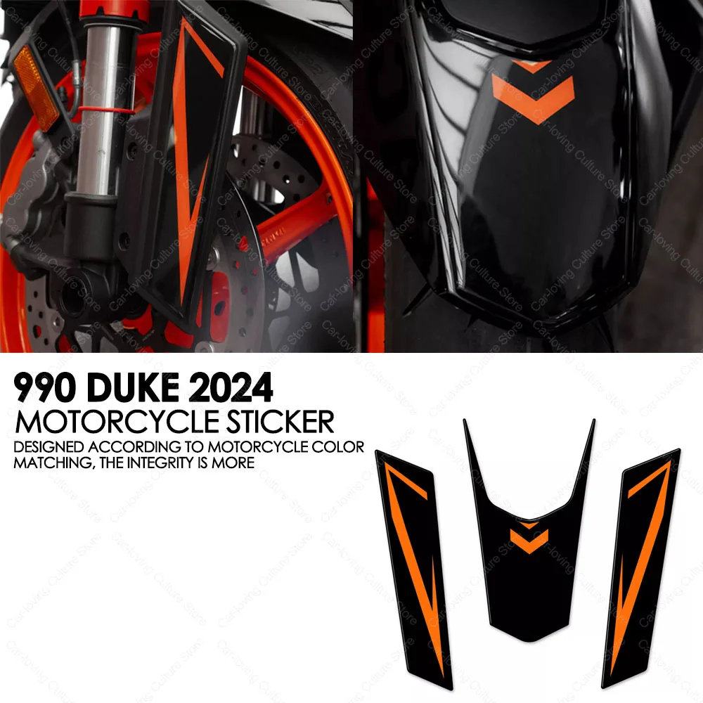 

For 990 Duke 990Duke 2024 Motorcycle Accessories Motorcycle Mudguard Sticker Protector 3D Resin Sticker