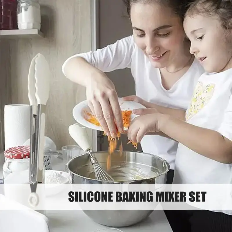 Silicone Baking Spatula Scraper Baking Scraper Spreader Cooking Oil Brush Egg Mixer Flexible Household Kitchen Accessories For